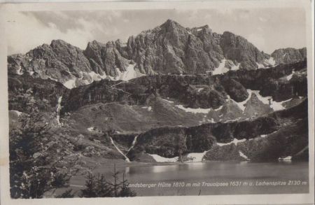 Österreich - Traualpsee - mit Landsberger Hütte - 1929 Österreich - Traualpsee - mit Landsberger Hütte - 1929