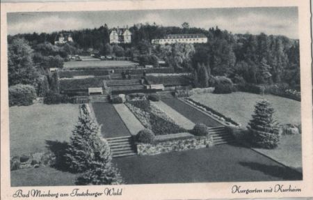Bad Meinberg - Kurgarten mit Kurheim - 1952 Bad Meinberg - Kurgarten mit Kurheim - 1952