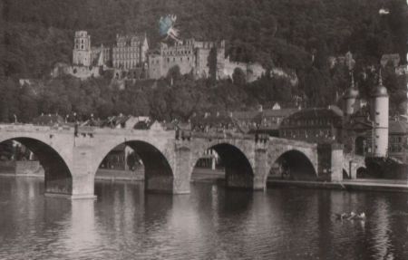 Heidelberg - Alte Neckarbrücke und Schloß - 1957 Heidelberg - Alte Neckarbrücke und Schloß - 1957