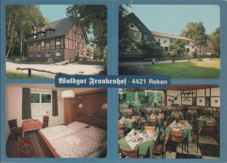 Reken - Waldgut Frankenhof (Rückseite komplett werbebedruckt) - ca. 1985 Reken - Waldgut Frankenhof (Rückseite komplett werbebedruckt) - ca. 1985
