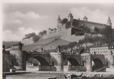 Würzburg mit Mainbrücke - ca. 1965 Würzburg mit Mainbrücke - ca. 1965