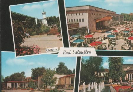 Bad Salzuflen - Uhrturm, Konzerthalle, Wandelhalle, Kurhaus - ca. 1965 Bad Salzuflen - Uhrturm, Konzerthalle, Wandelhalle, Kurhaus - ca. 1965
