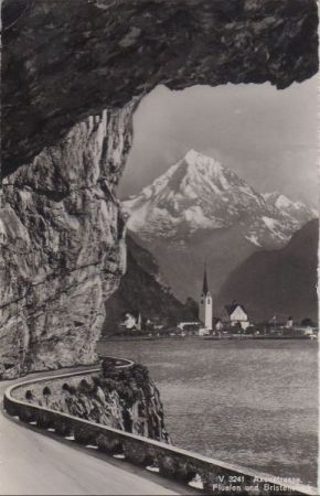 Schweiz - Axenstraße - Flüelen und Bristenstock - ca. 1950 Schweiz - Axenstraße - Flüelen und Bristenstock - ca. 1950