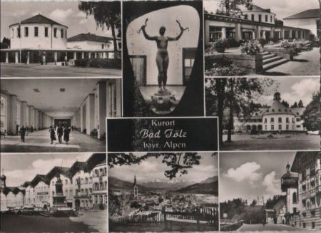 Bad Tölz - Wandelhalle mit Kurhaus - 1965 Bad Tölz - Wandelhalle mit Kurhaus - 1965