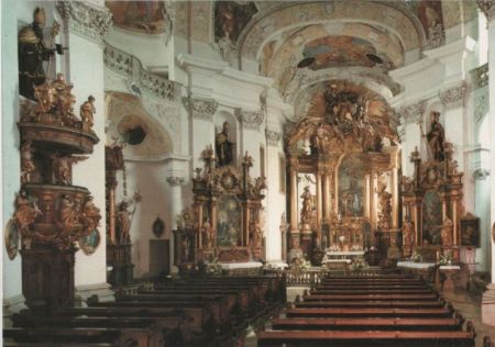 Bad Staffelstein, Kloster Banz - Inneres der Klosterkirche - ca. 1980 Bad Staffelstein, Kloster Banz - Inneres der Klosterkirche - ca. 1980