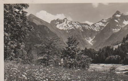 Oberstdorf - Blick auf Kratzer und Trettachspitze - 1936 Oberstdorf - Blick auf Kratzer und Trettachspitze - 1936