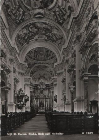 Österreich - Sankt Florian - Stift, Blick zum Hochaltar - ca. 1960 Österreich - Sankt Florian - Stift, Blick zum Hochaltar - ca. 1960