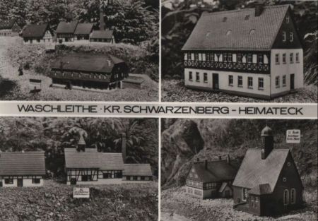 Grünhain-Beierfeld, Waschleithe - Heimateck, u.a. Modell der Kirche - 1978 Grünhain-Beierfeld, Waschleithe - Heimateck, u.a. Modell der Kirche - 1978