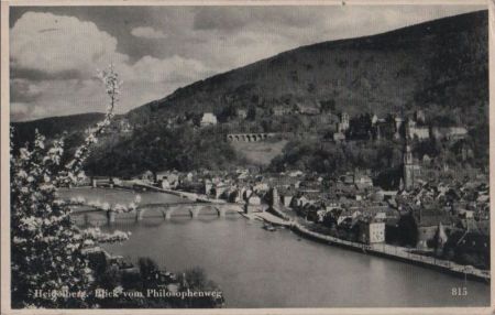 Heidelberg - Blick vom Philosophenweg - ca. 1955 Heidelberg - Blick vom Philosophenweg - ca. 1955