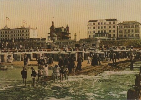 Borkum - Repro einer Karte von 1913, Kurpromenade - ca. 1985 Borkum - Repro einer Karte von 1913, Kurpromenade - ca. 1985