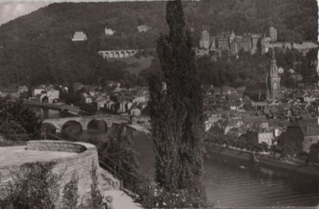 Heidelberg - Blick über das Philosophengärtchen - 1959 Heidelberg - Blick über das Philosophengärtchen - 1959
