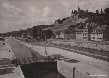 Würzburg - Schleuse mit Festung - ca. 1960 Würzburg - Schleuse mit Festung - ca. 1960