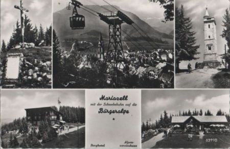 Österreich - Mariazell - Schwebebahn auf die Bürgeralpe - ca. 1955 Österreich - Mariazell - Schwebebahn auf die Bürgeralpe - ca. 1955