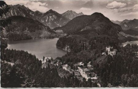 Schwangau, Hohenschwangau - Blick von der Jugend - ca. 1960 Schwangau, Hohenschwangau - Blick von der Jugend - ca. 1960