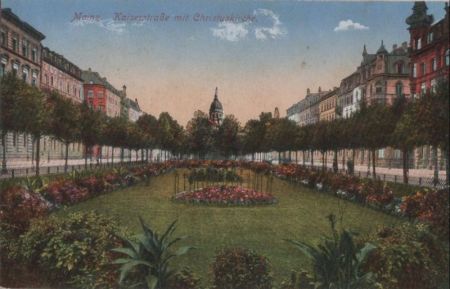Mainz - Kaiserstraße mit Christuskirche - ca. 1920 Mainz - Kaiserstraße mit Christuskirche - ca. 1920
