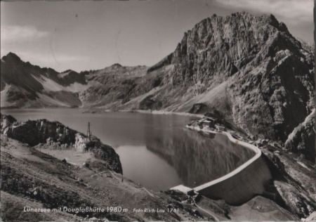 Österreich - Lünersee - mit Douglaßhütte - 1961 Österreich - Lünersee - mit Douglaßhütte - 1961