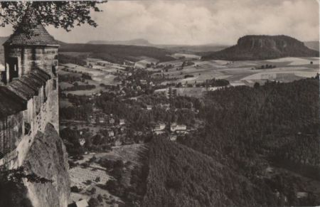 Königstein-Pfaffendorf - Blick von der Festung - 1959 Königstein-Pfaffendorf - Blick von der Festung - 1959