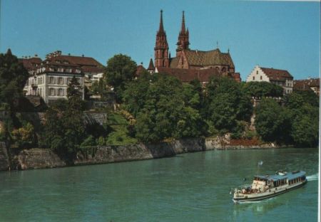 Schweiz - Basel - Rheinpartie mit Münster - ca. 1980 Schweiz - Basel - Rheinpartie mit Münster - ca. 1980