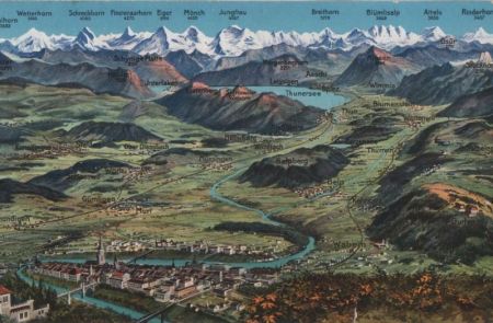 Schweiz - Thunersee - Übersichtskarte - ca. 1960 Schweiz - Thunersee - Übersichtskarte - ca. 1960
