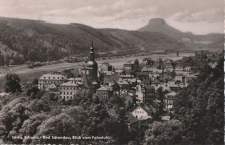 Bad Schandau - Blick vom Fahrstuhl - 1963 Bad Schandau - Blick vom Fahrstuhl - 1963