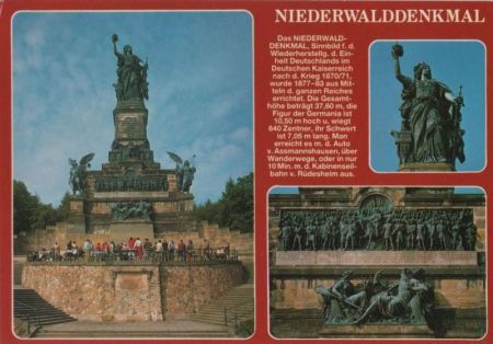 Rüdesheim, Niederwalddenkmal - 3 Teilbilder - ca. 1980 Rüdesheim, Niederwalddenkmal - 3 Teilbilder - ca. 1980