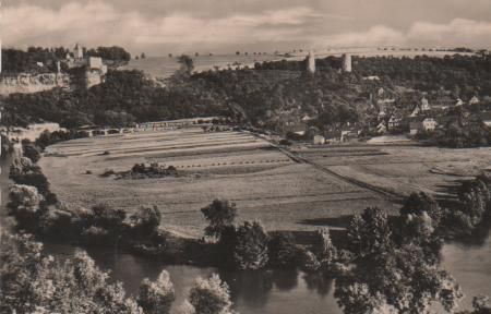 Bad Kösen - Der große Saalebogen mit Rudelsburg und Saaleck - 1959 Bad Kösen - Der große Saalebogen mit Rudelsburg und Saaleck - 1959