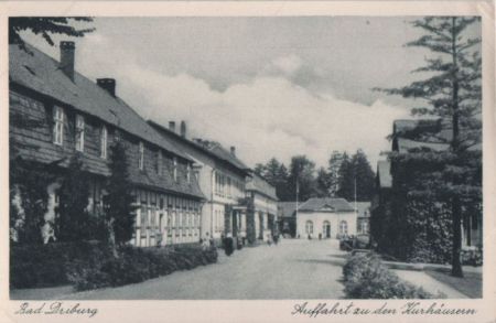 Bad Driburg - Auffahrt zu den Kurhäusern - 1952 Bad Driburg - Auffahrt zu den Kurhäusern - 1952