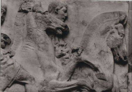 Partehenon, Athen, Südfries, Reiter und Pferde - ca. 1965 Partehenon, Athen, Südfries, Reiter und Pferde - ca. 1965