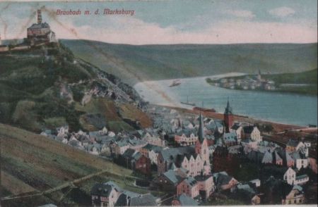 Braubach - mit der Marksburg - ca. 1920 Braubach - mit der Marksburg - ca. 1920