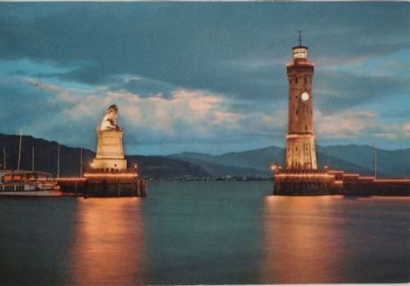 Lindau - Hafen in Festbeleuchtung - ca. 1980 Lindau - Hafen in Festbeleuchtung - ca. 1980