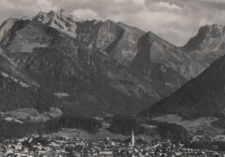 Oberstdorf mit Krottenspitzen - ca. 1965 Oberstdorf mit Krottenspitzen - ca. 1965