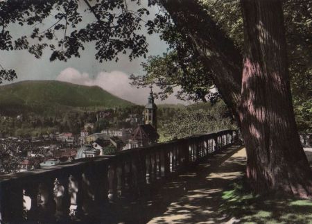 Baden-Baden - Blick von Schloßterrasse - 1960 Baden-Baden - Blick von Schloßterrasse - 1960