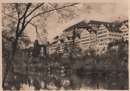 Tübingen - Neckar mit Blick auf Schloß - ca. 1955 Tübingen - Neckar mit Blick auf Schloß - ca. 1955