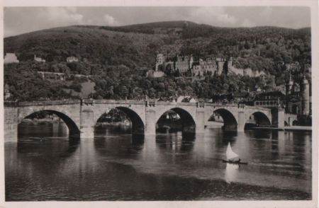 Heidelberg - Alte Neckarbrücke und Schloß - 1953 Heidelberg - Alte Neckarbrücke und Schloß - 1953