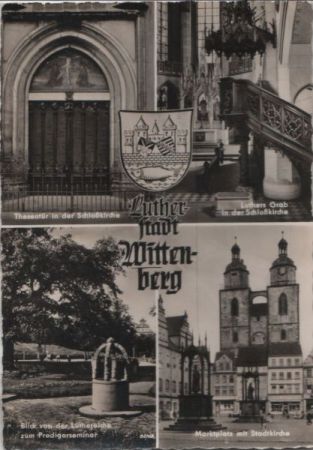 Wittenberg - u.a. Marktplatz mit Stadtkirche - 1957 Wittenberg - u.a. Marktplatz mit Stadtkirche - 1957