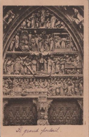 Frankreich - Strasbourg - Cathedrale, Bogenfeld des Hauptportals - ca. 1935 Frankreich - Strasbourg - Cathedrale, Bogenfeld des Hauptportals - ca. 1935