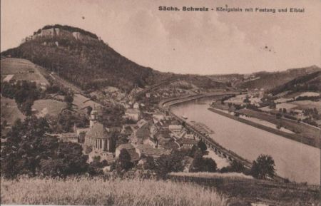 Königstein - mit Festung und Elbtal - ca. 1935 Königstein - mit Festung und Elbtal - ca. 1935