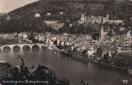Heidelberg - vom Philosophenweg - ca. 1960 Heidelberg - vom Philosophenweg - ca. 1960