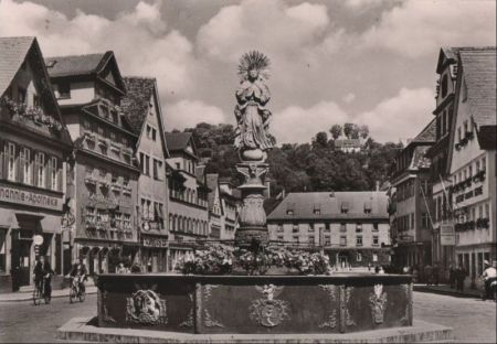 Schwäbisch Gmünd - Marktplatz mit Marienbrunnen - ca. 1965 Schwäbisch Gmünd - Marktplatz mit Marienbrunnen - ca. 1965