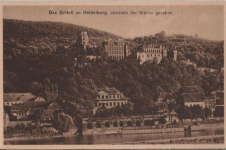 Heidelberg - Schloß, oberhalb der Brücke gesehen - ca. 1935 Heidelberg - Schloß, oberhalb der Brücke gesehen - ca. 1935