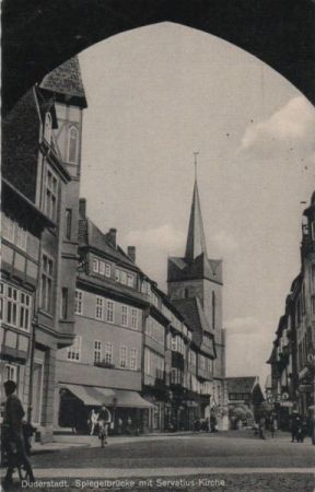 Duderstadt - Spiegelbrücke mit Servatius-Kirche - 1963 Duderstadt - Spiegelbrücke mit Servatius-Kirche - 1963
