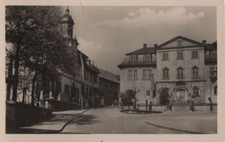 Ilmenau - Marktplatz, Rathaus und altes Schloß - 1956 Ilmenau - Marktplatz, Rathaus und altes Schloß - 1956