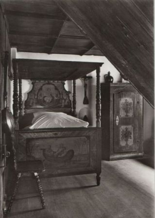 Augsburg - Fuggerei, Schlafzimmer - ca. 1965 Augsburg - Fuggerei, Schlafzimmer - ca. 1965