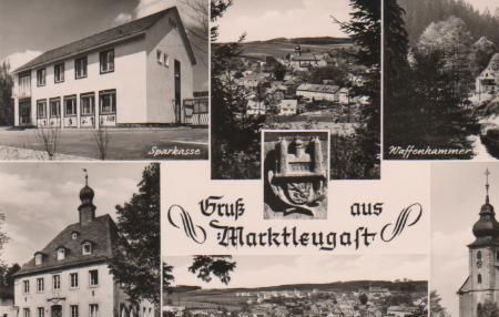 Marktleugast - Sparkasse, Rathaus, Totale, Waffenkammer, Kirche - 1970 Marktleugast - Sparkasse, Rathaus, Totale, Waffenkammer, Kirche - 1970