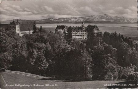 Heiligenberg - Schloß mit Schweizer Alpen - ca. 1960 Heiligenberg - Schloß mit Schweizer Alpen - ca. 1960