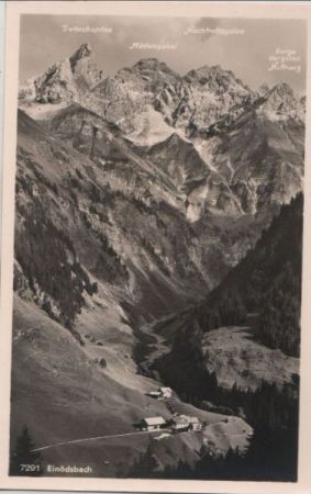 Oberstdorf-Einödsbach - mit Mädelegabelgruppe - ca. 1950 Oberstdorf-Einödsbach - mit Mädelegabelgruppe - ca. 1950