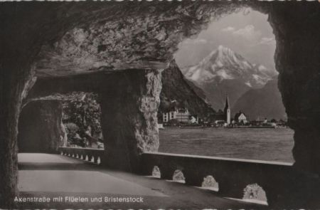 Schweiz - Axenstraße - mit Flüelen und Bristenstock - 1953 Schweiz - Axenstraße - mit Flüelen und Bristenstock - 1953