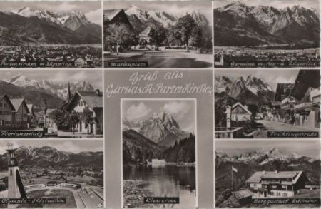 Garmisch-Partenkirchen - u.a. mit Alp- und Zugspitze - ca. 1960 Garmisch-Partenkirchen - u.a. mit Alp- und Zugspitze - ca. 1960