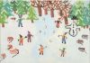 Kinder und Schneemann