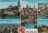 Passau - Innstadt-Partie, Gesamtansicht, Rathausplatz, Blick zum Dom, Nieder- und Oberhaus - 1978
